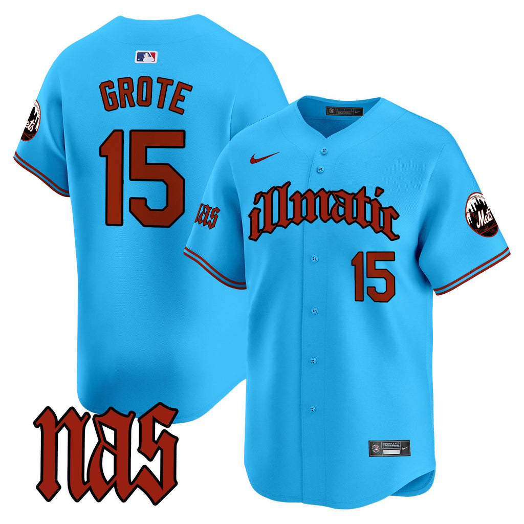 Men's Mets Nas Illmatic Vapor Premier Limited Jersey - All Stitched