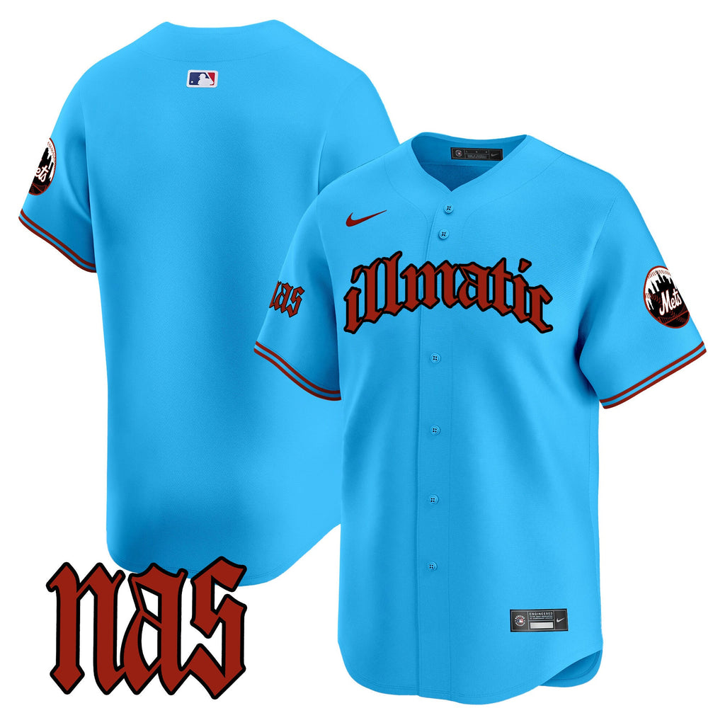 Men's Mets Nas Illmatic Vapor Premier Limited Jersey - All Stitched