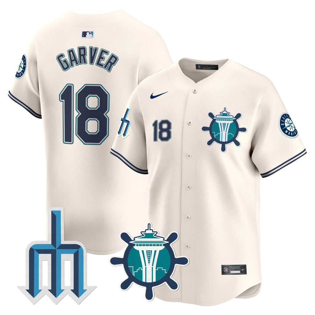 Men's Seattle Mariners Trident Patch Vapor Premier Limited Jersey - All Stitched