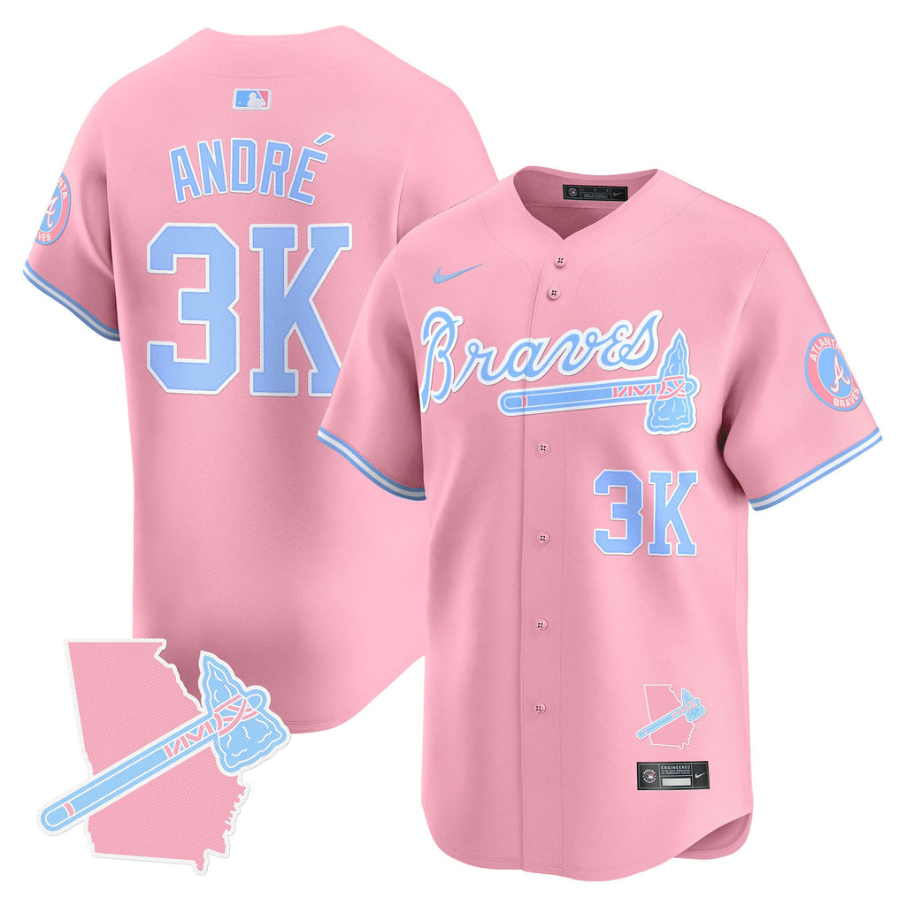 Men's Atlanta Braves Bubblegum Pink Vapor Premier Limited Jersey - All Stitched