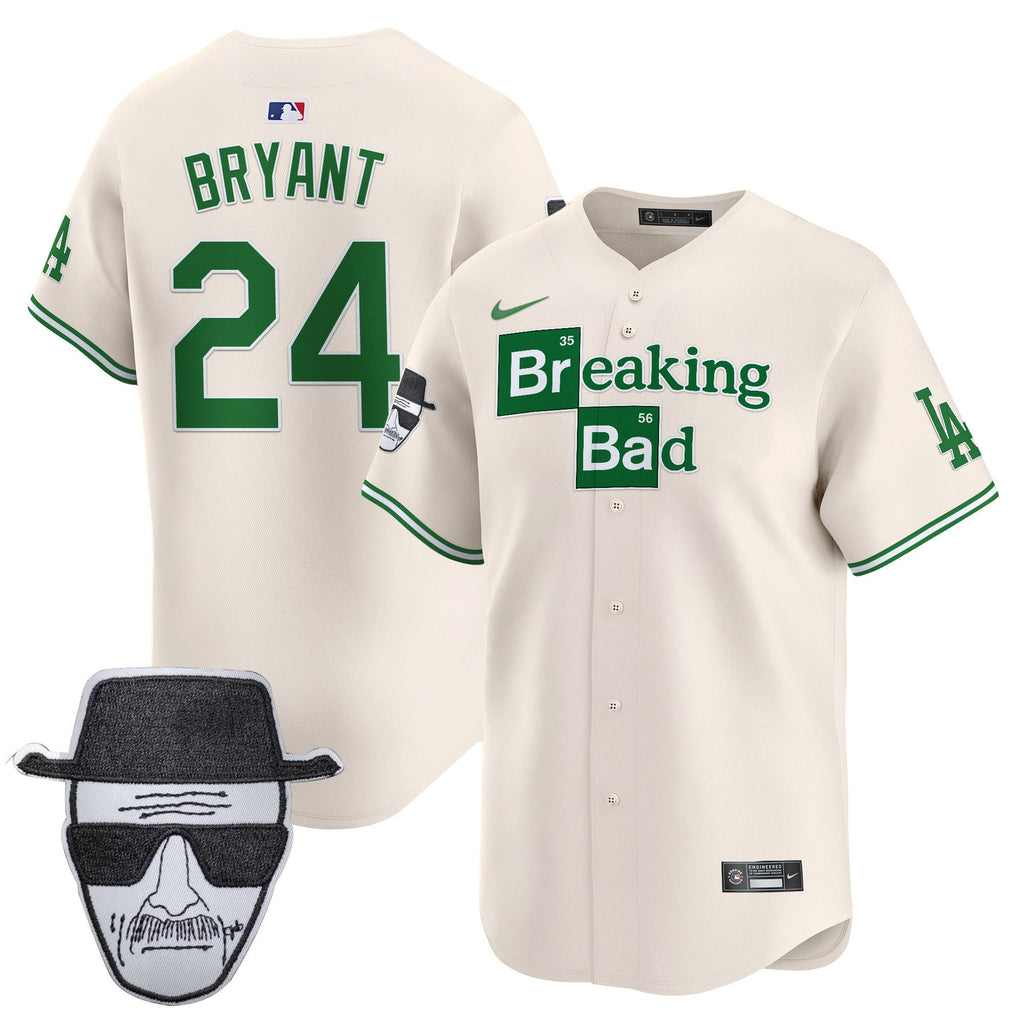 Men's Dodgers Breaking Bad Walter White Patch Vapor Premier Limited Jersey - All Stitched