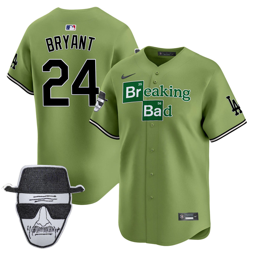 Men's Dodgers Breaking Bad Walter White Patch Vapor Premier Limited Jersey - All Stitched
