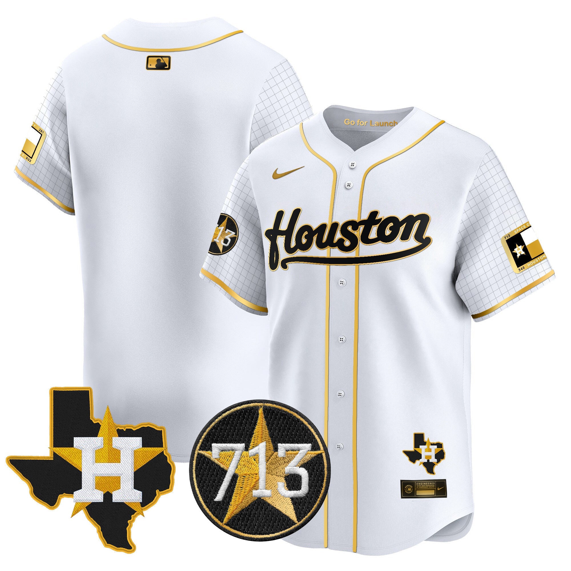 Men's Astros Space City 713 Patch Vapor Premier Limited Jersey - All Stitched