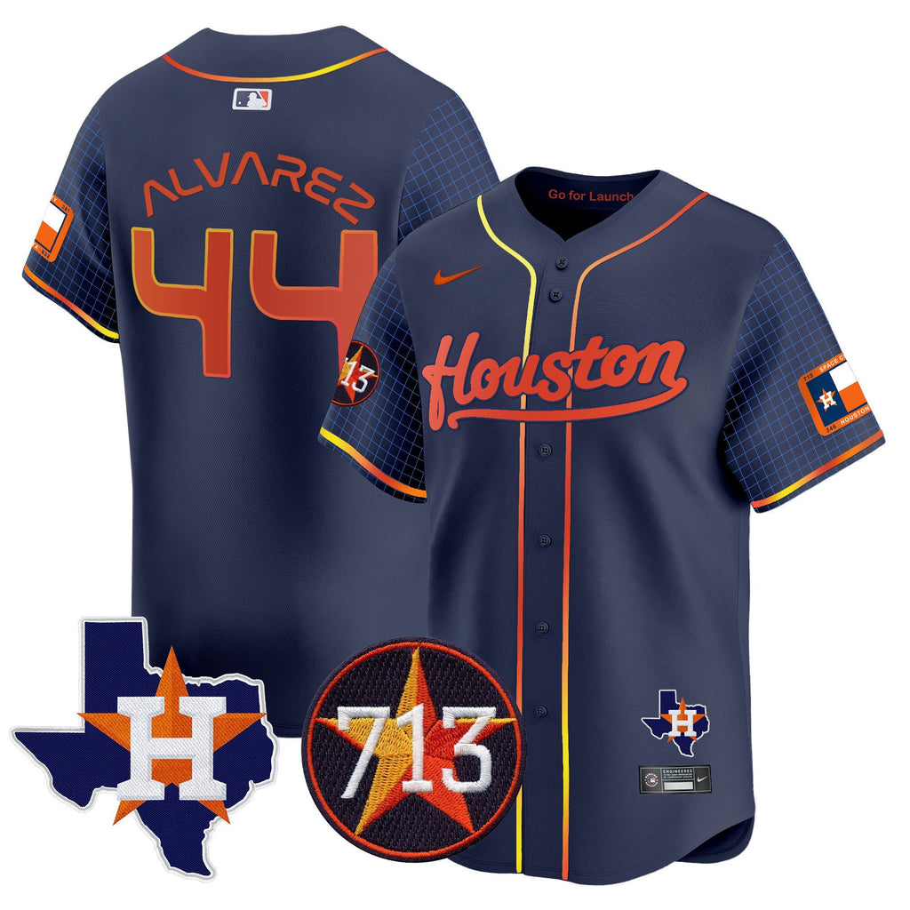 Men's Astros Space City 713 Patch Vapor Premier Limited Jersey - All Stitched