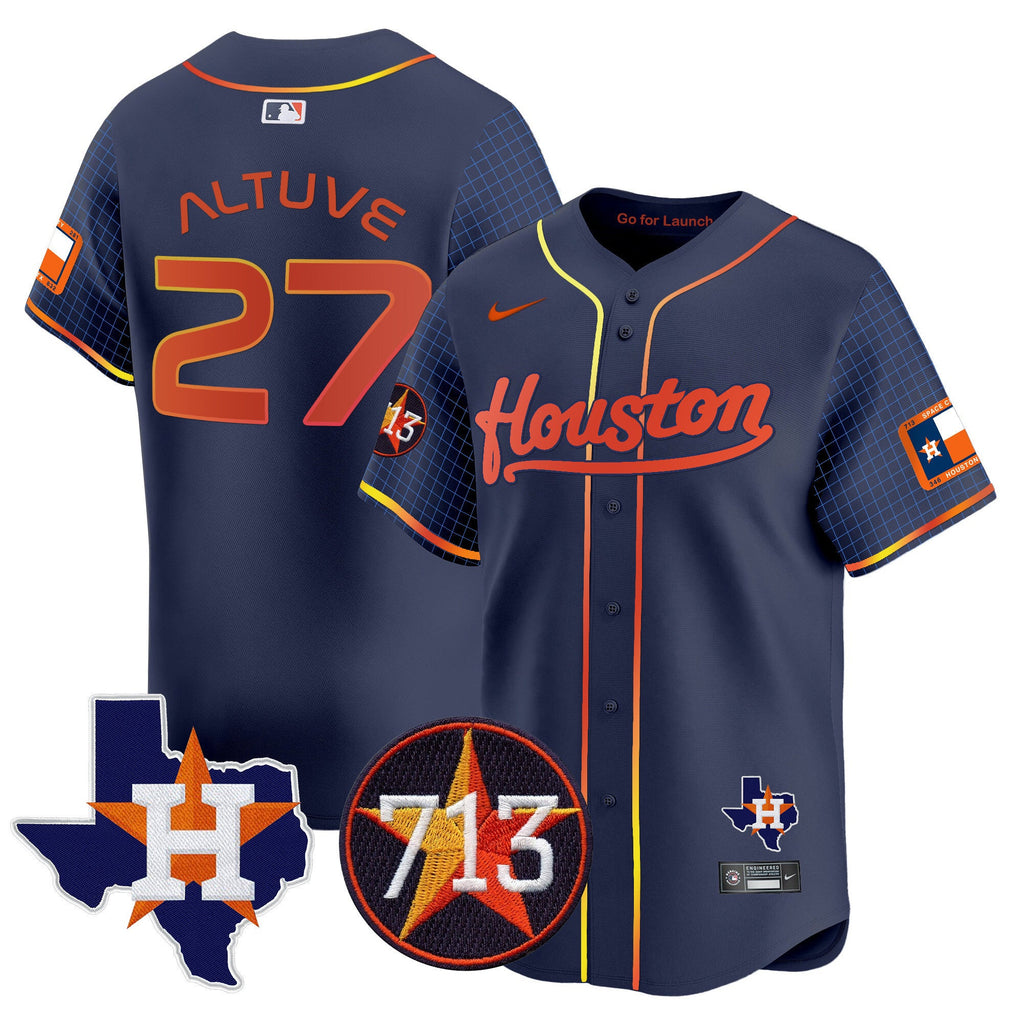 Men's Astros Space City 713 Patch Vapor Premier Limited Jersey - All Stitched