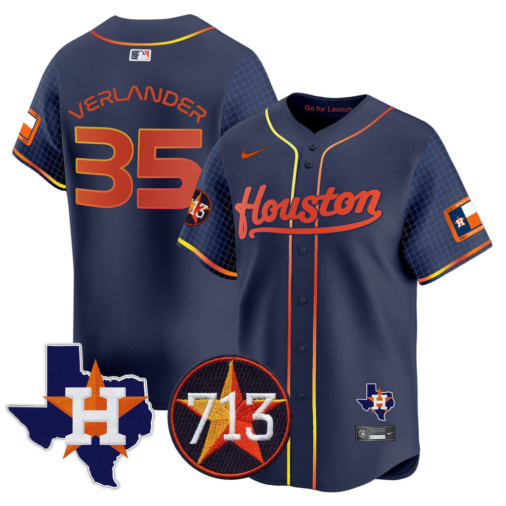 Men's Astros Space City 713 Patch Vapor Premier Limited Jersey - All Stitched