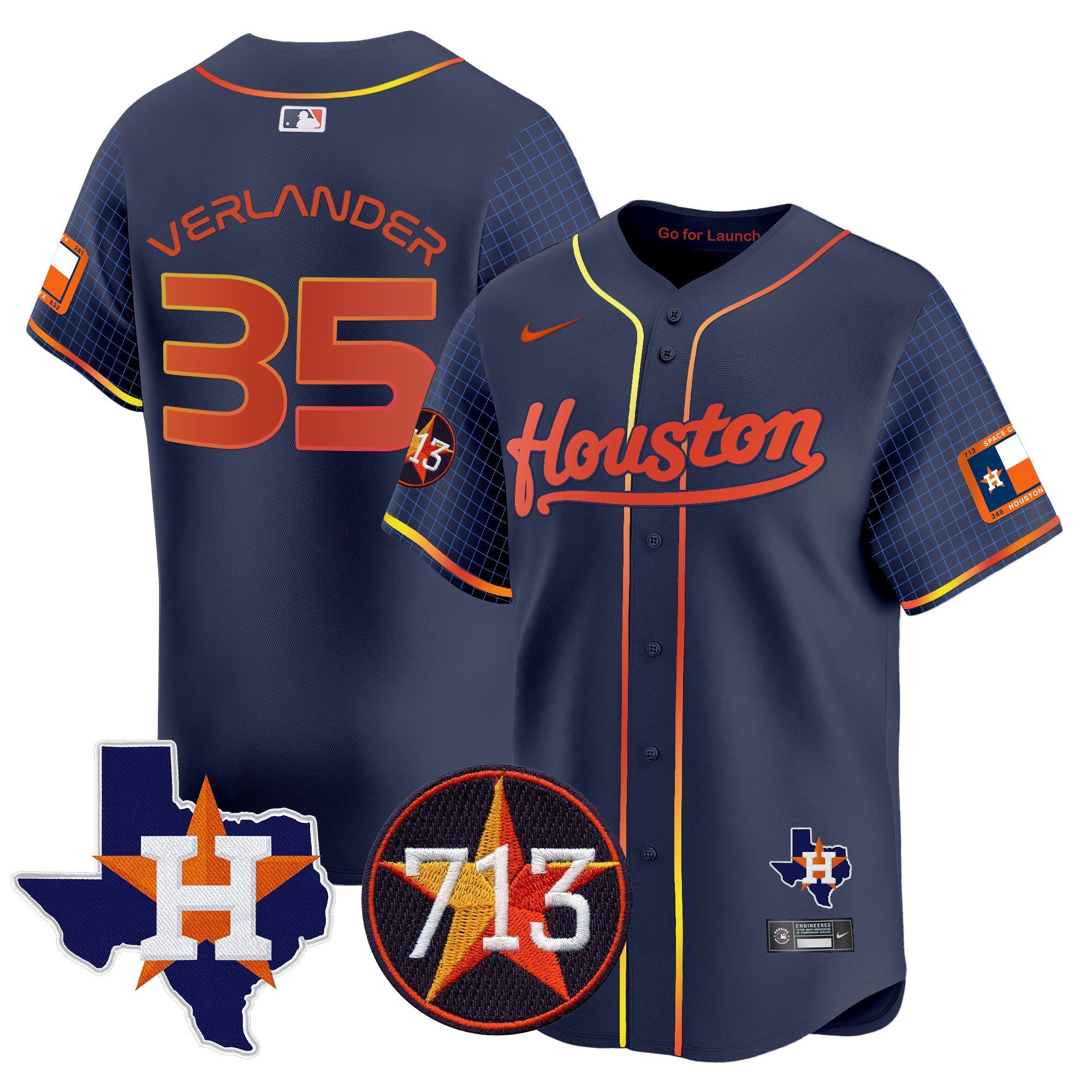 Men's Astros Space City 713 Patch Vapor Premier Limited Jersey - All Stitched