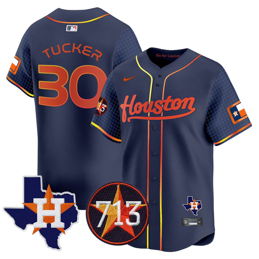 Men's Astros Space City 713 Patch Vapor Premier Limited Jersey - All Stitched