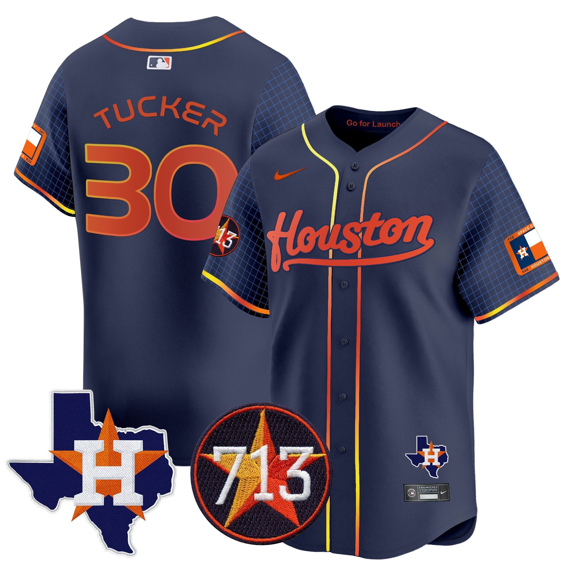 Men's Astros Space City 713 Patch Vapor Premier Limited Jersey - All Stitched