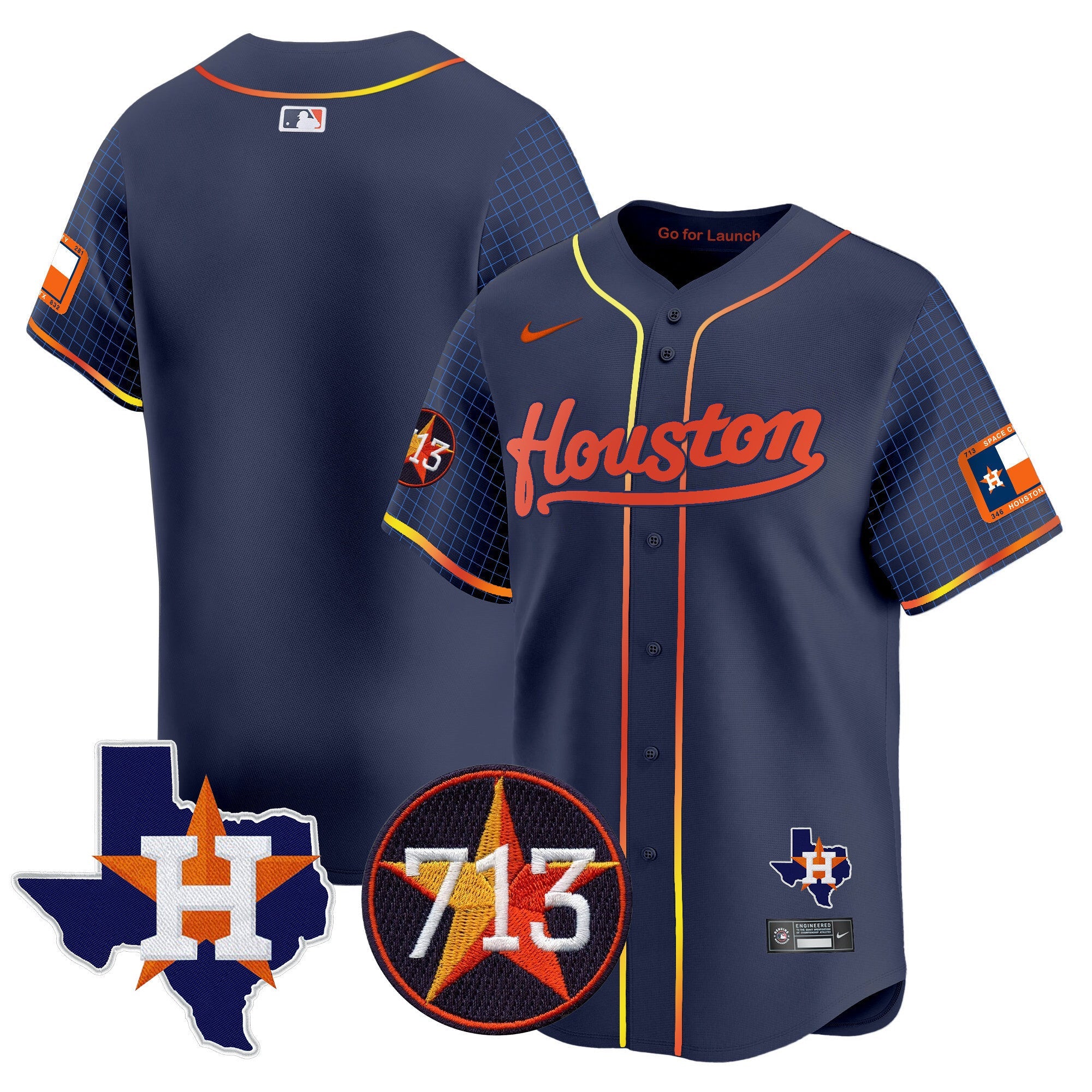 Men's Astros Space City 713 Patch Vapor Premier Limited Jersey - All Stitched