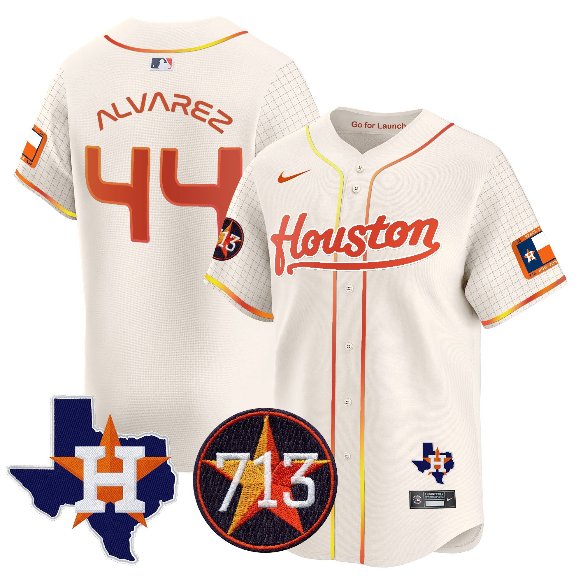 Men's Astros Space City 713 Patch Vapor Premier Limited Jersey - All Stitched