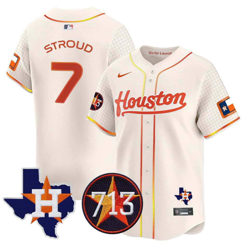 Men's Astros Space City 713 Patch Vapor Premier Limited Jersey - All Stitched