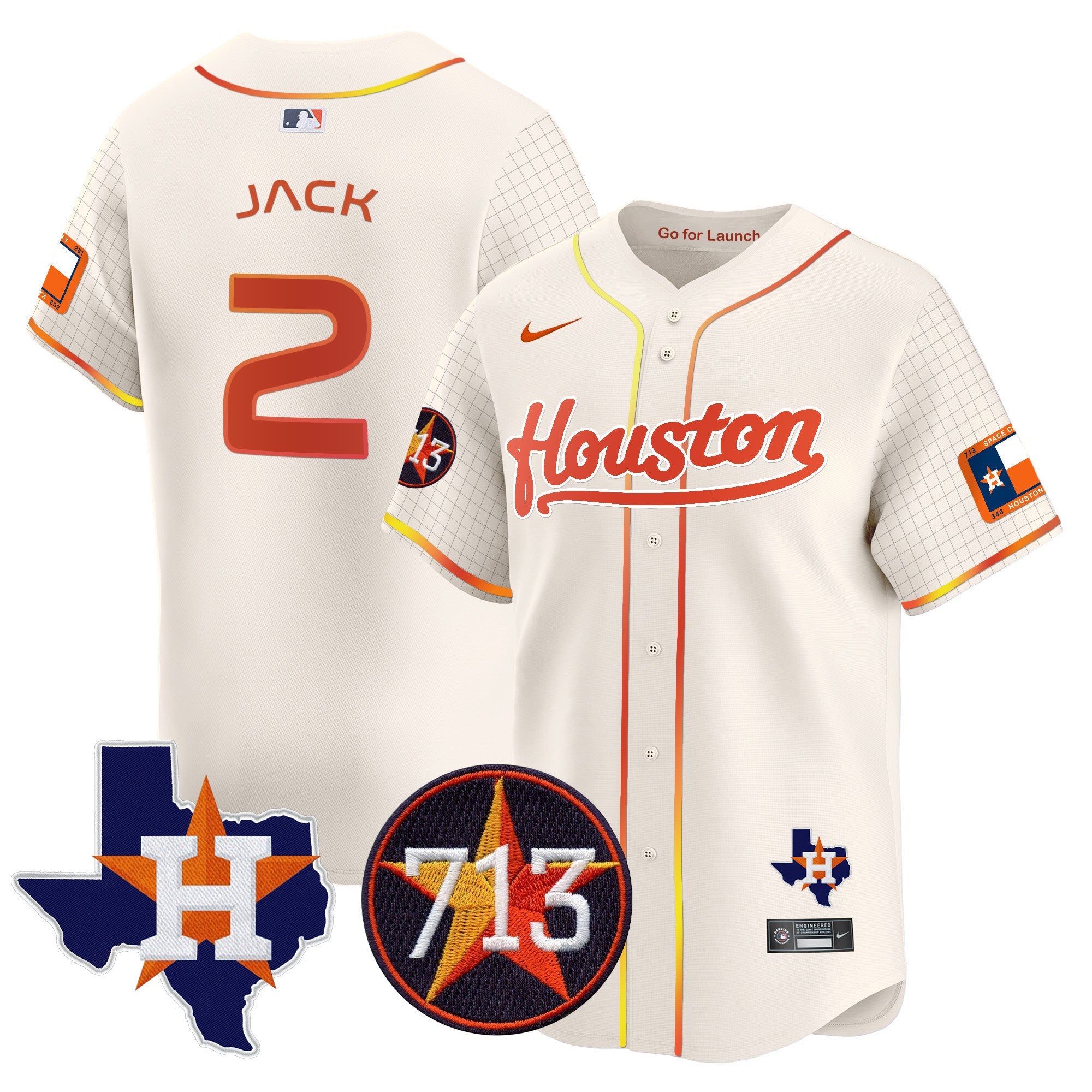Men's Astros Space City 713 Patch Vapor Premier Limited Jersey - All Stitched