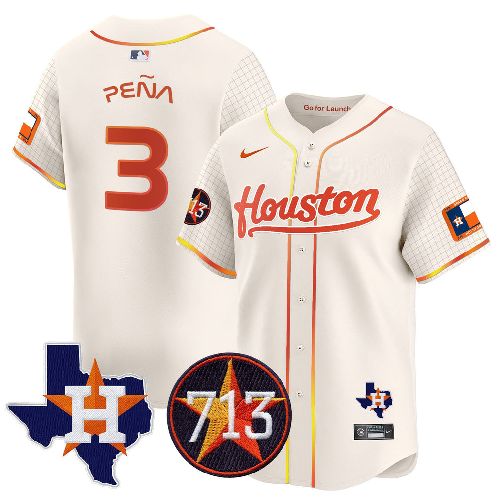 Men's Astros Space City 713 Patch Vapor Premier Limited Jersey - All Stitched