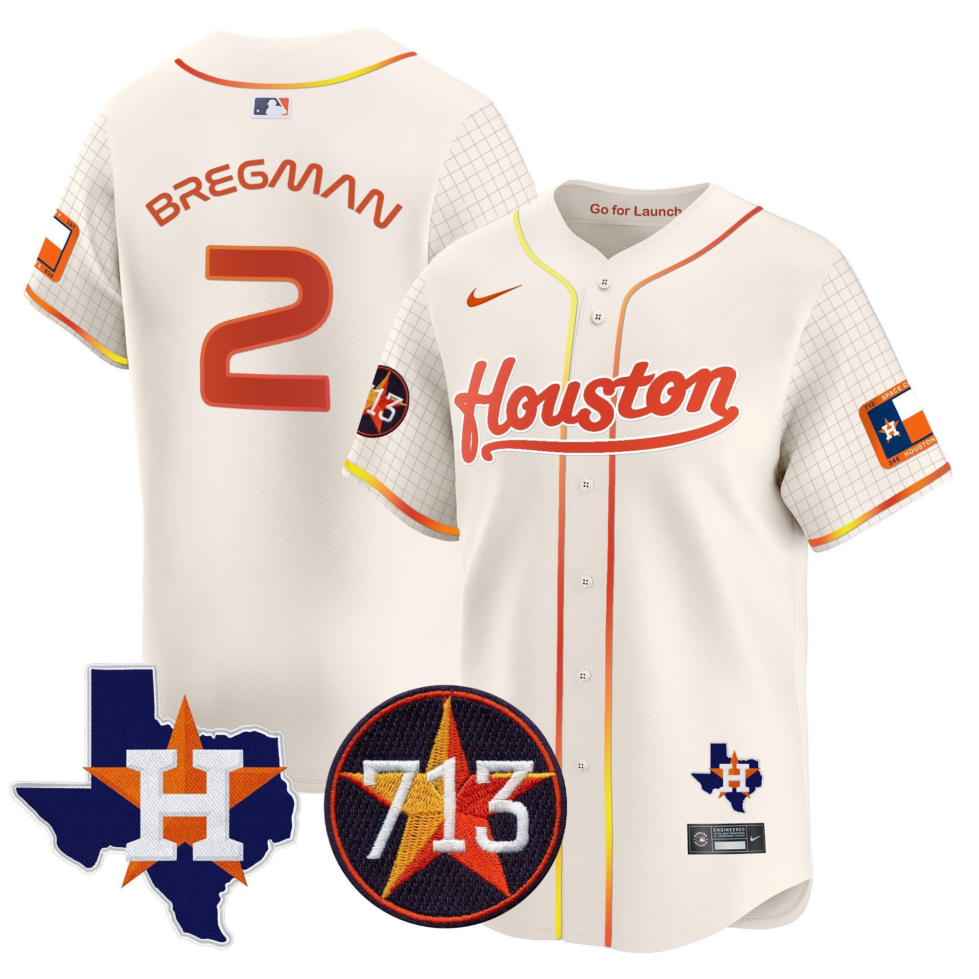 Men's Astros Space City 713 Patch Vapor Premier Limited Jersey - All Stitched
