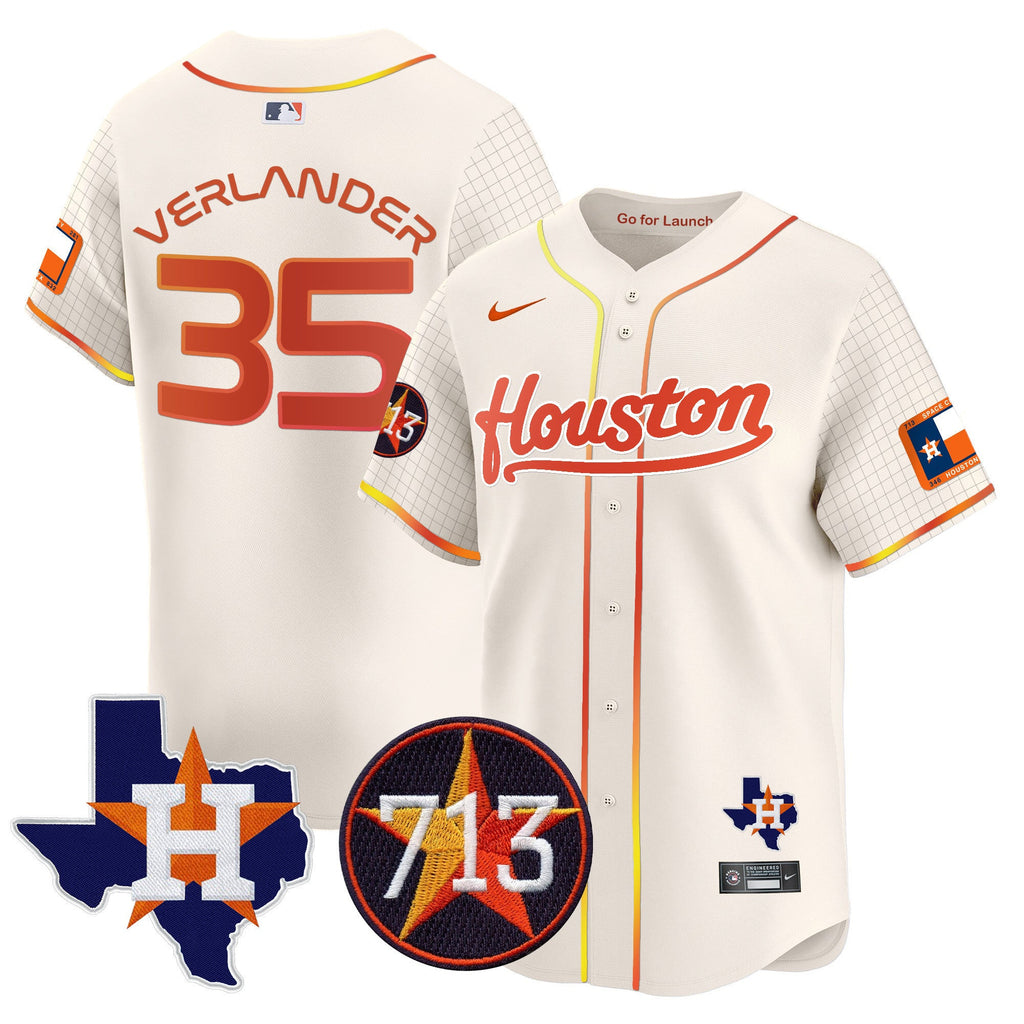 Men's Astros Space City 713 Patch Vapor Premier Limited Jersey - All Stitched