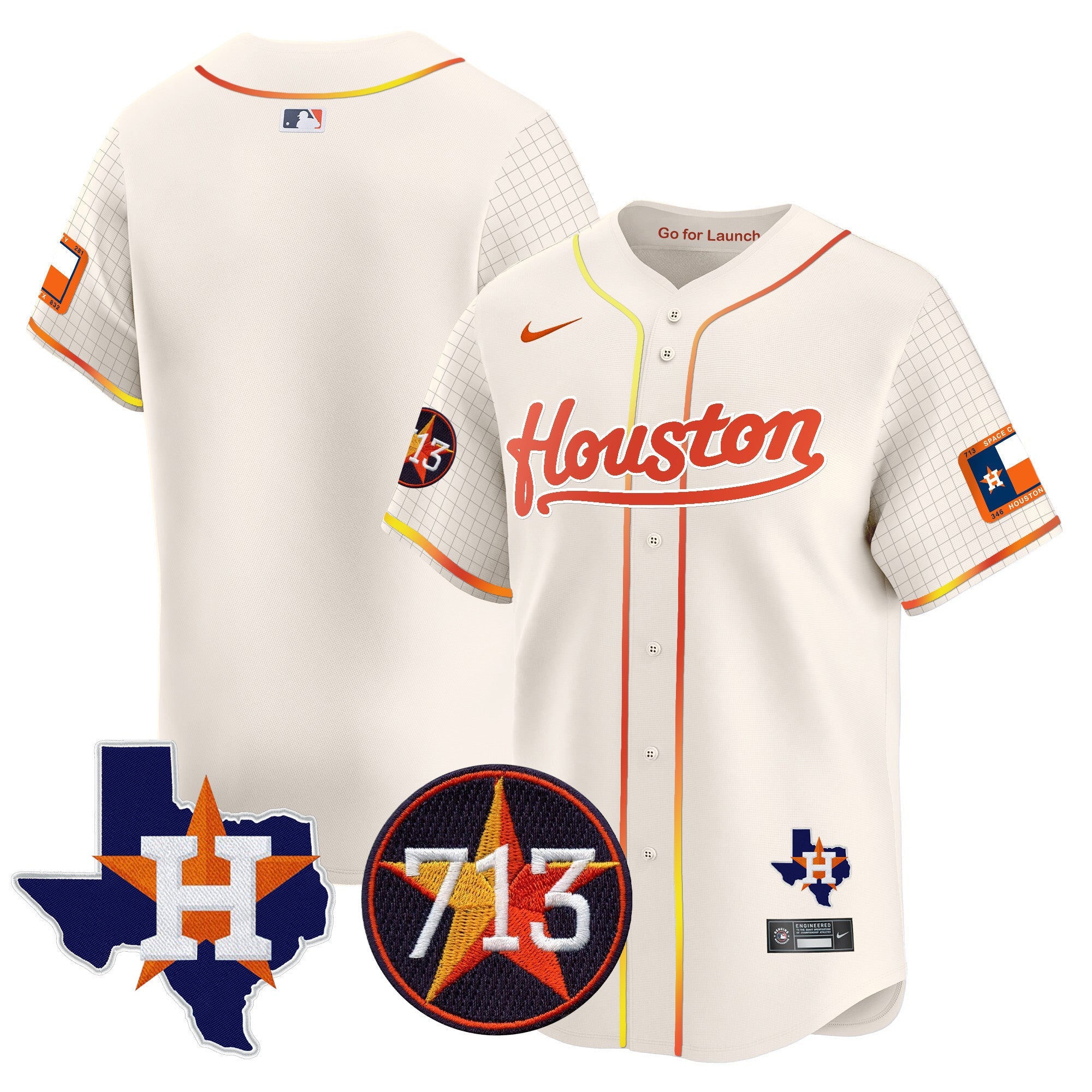 Men's Astros Space City 713 Patch Vapor Premier Limited Jersey - All Stitched