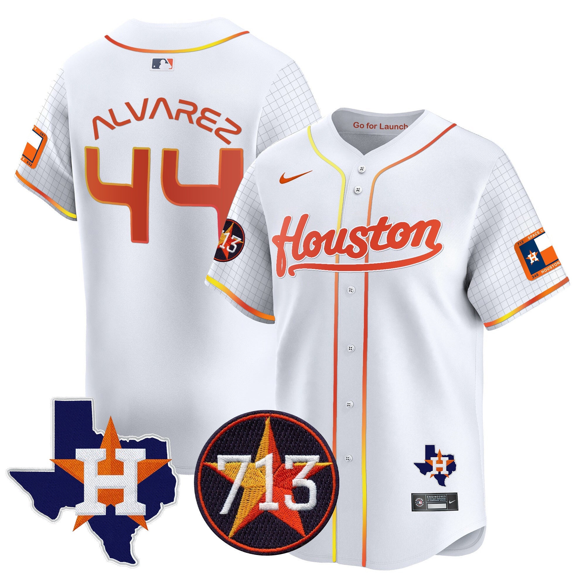 Men's Astros Space City 713 Patch Vapor Premier Limited Jersey - All Stitched