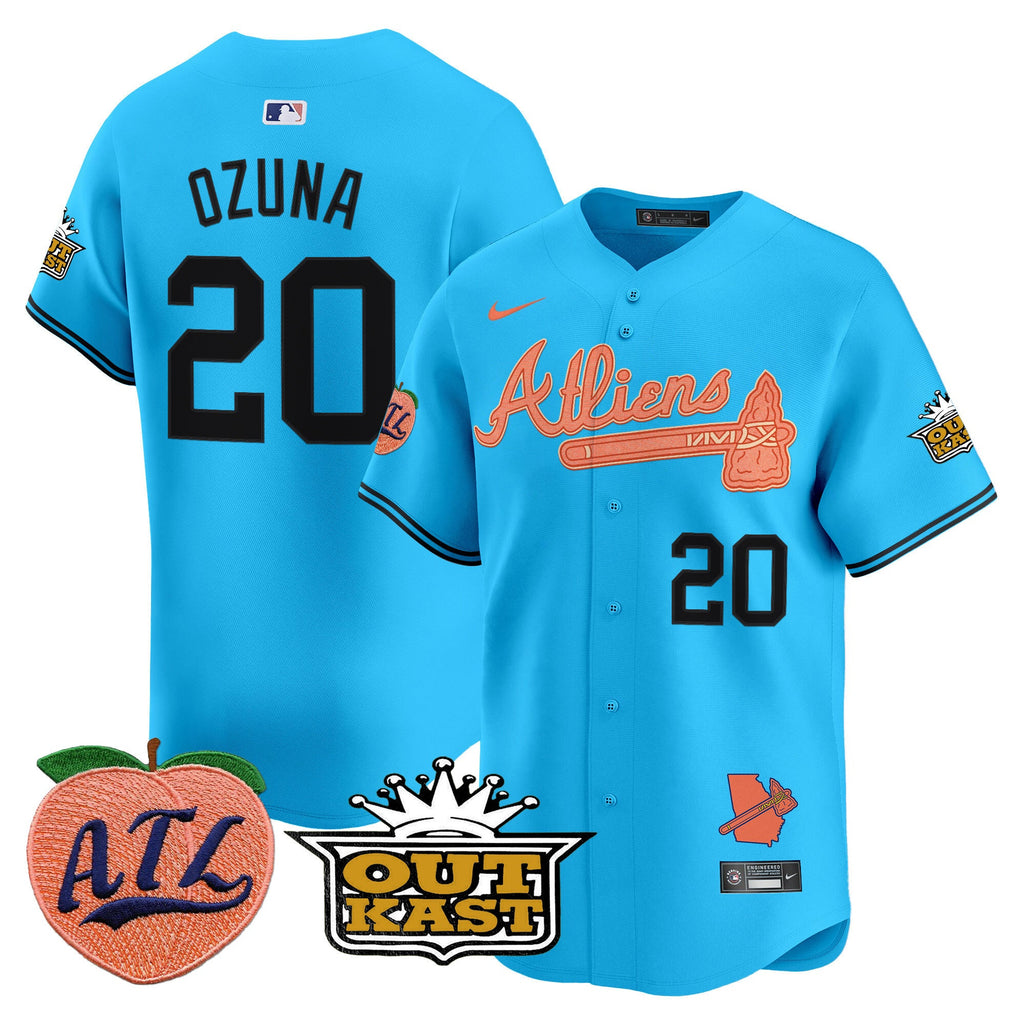 Men's Atlanta Braves Atliens & Peach Vapor Premier Limited Jersey - All Stitched
