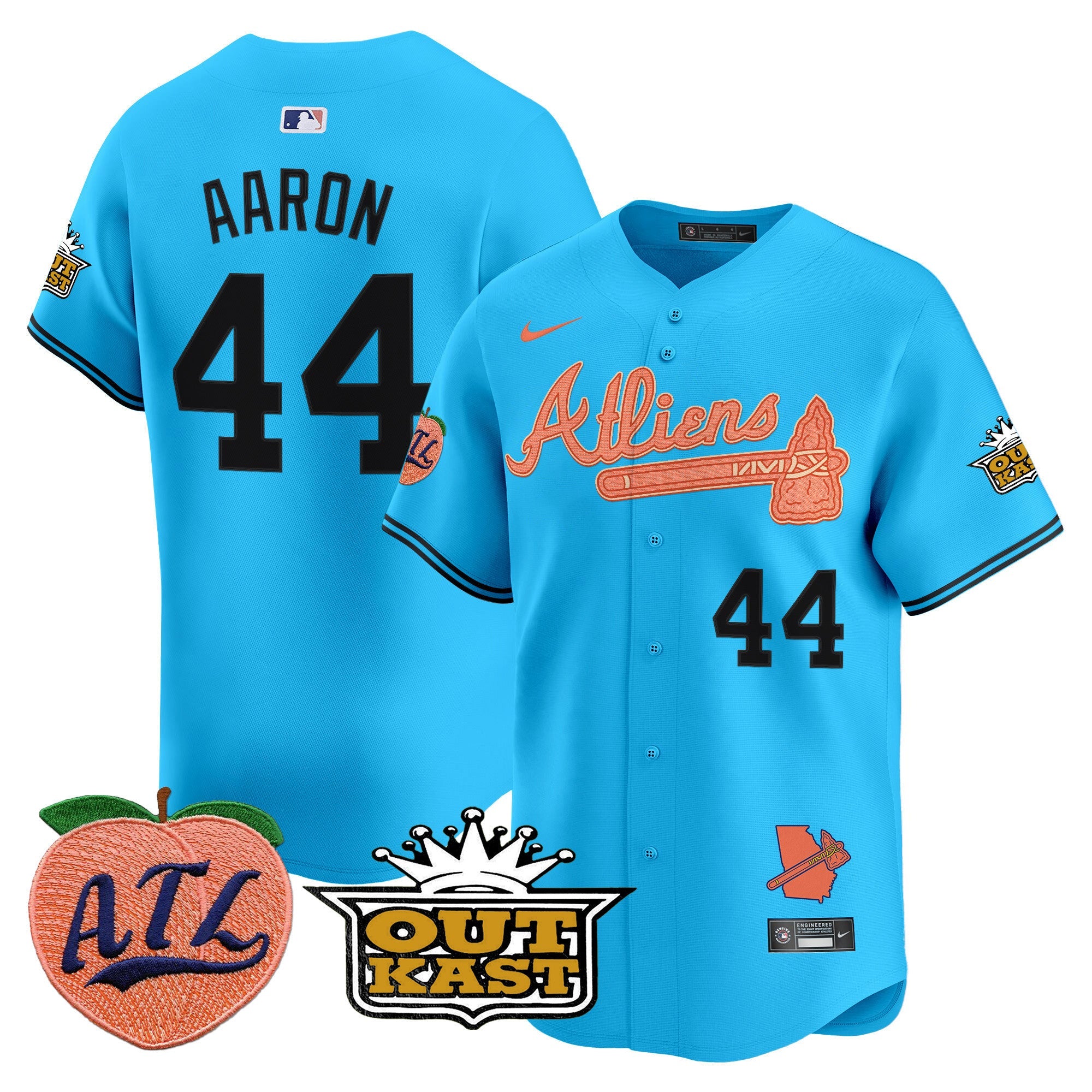 Men's Atlanta Braves Atliens & Peach Vapor Premier Limited Jersey - All Stitched