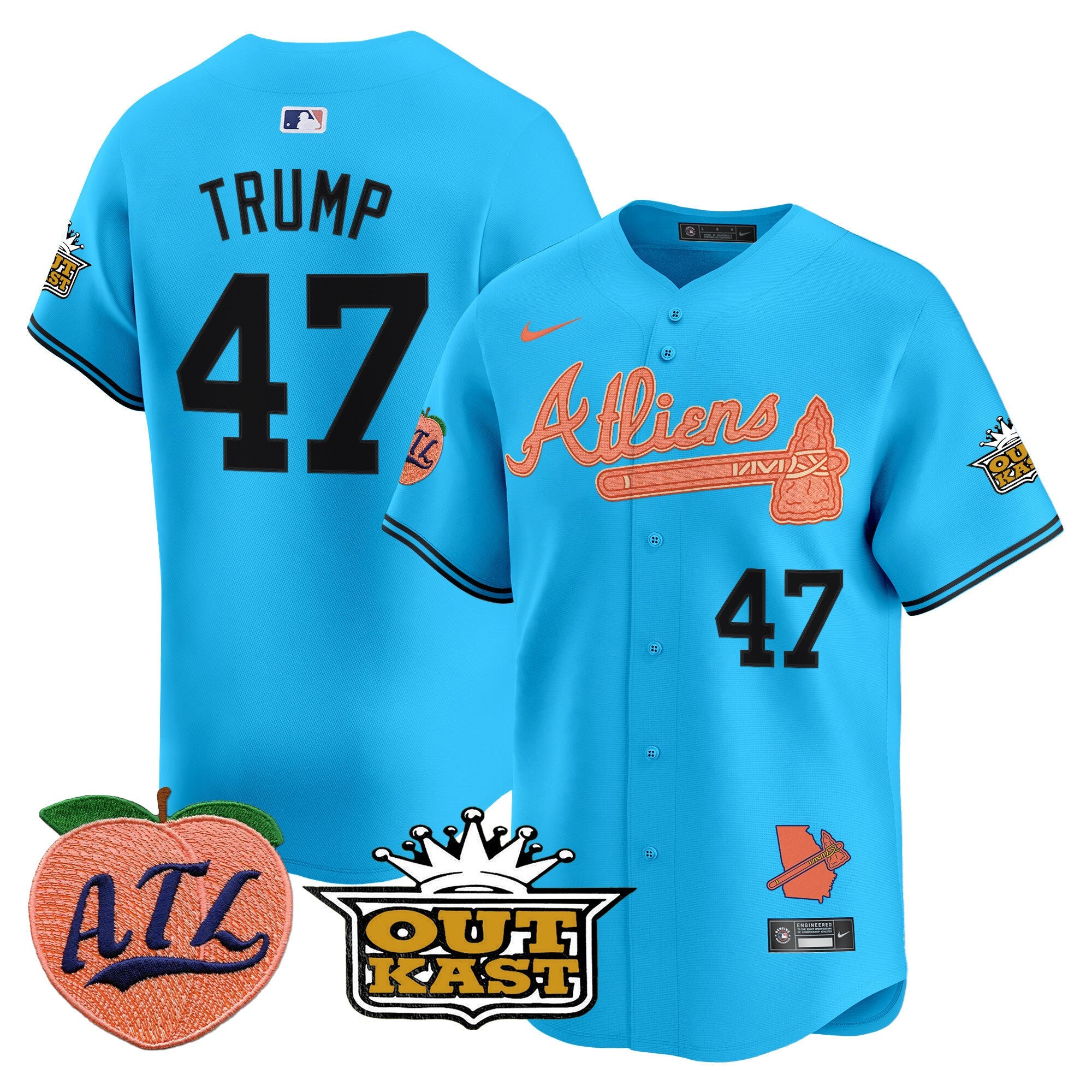 Men's Atlanta Braves Atliens & Peach Vapor Premier Limited Jersey - All Stitched