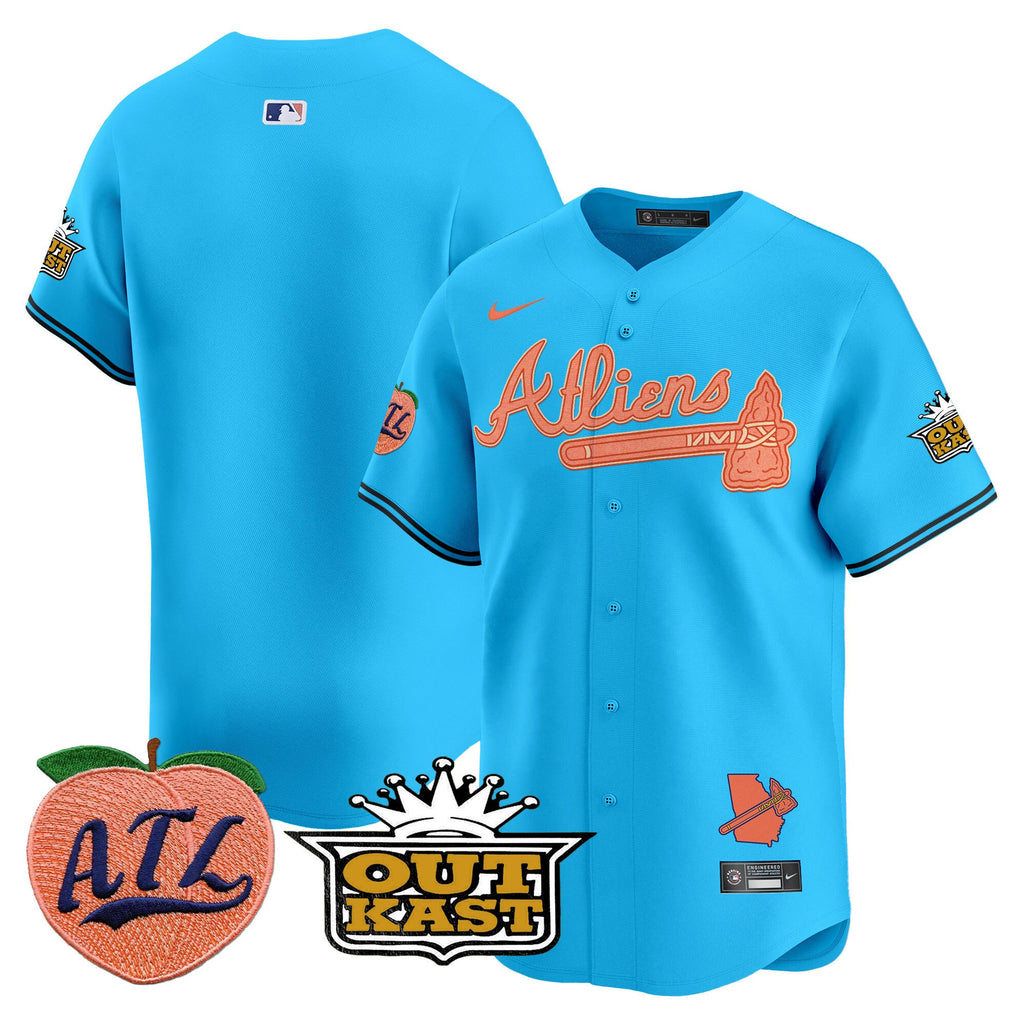 Men's Atlanta Braves Atliens & Peach Vapor Premier Limited Jersey - All Stitched