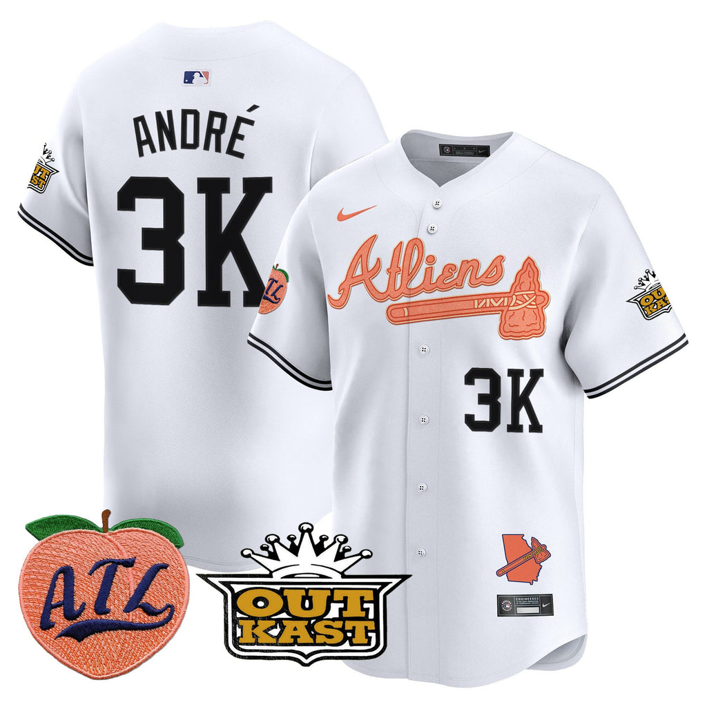 Men's Atlanta Braves Atliens & Peach Vapor Premier Limited Jersey - All Stitched