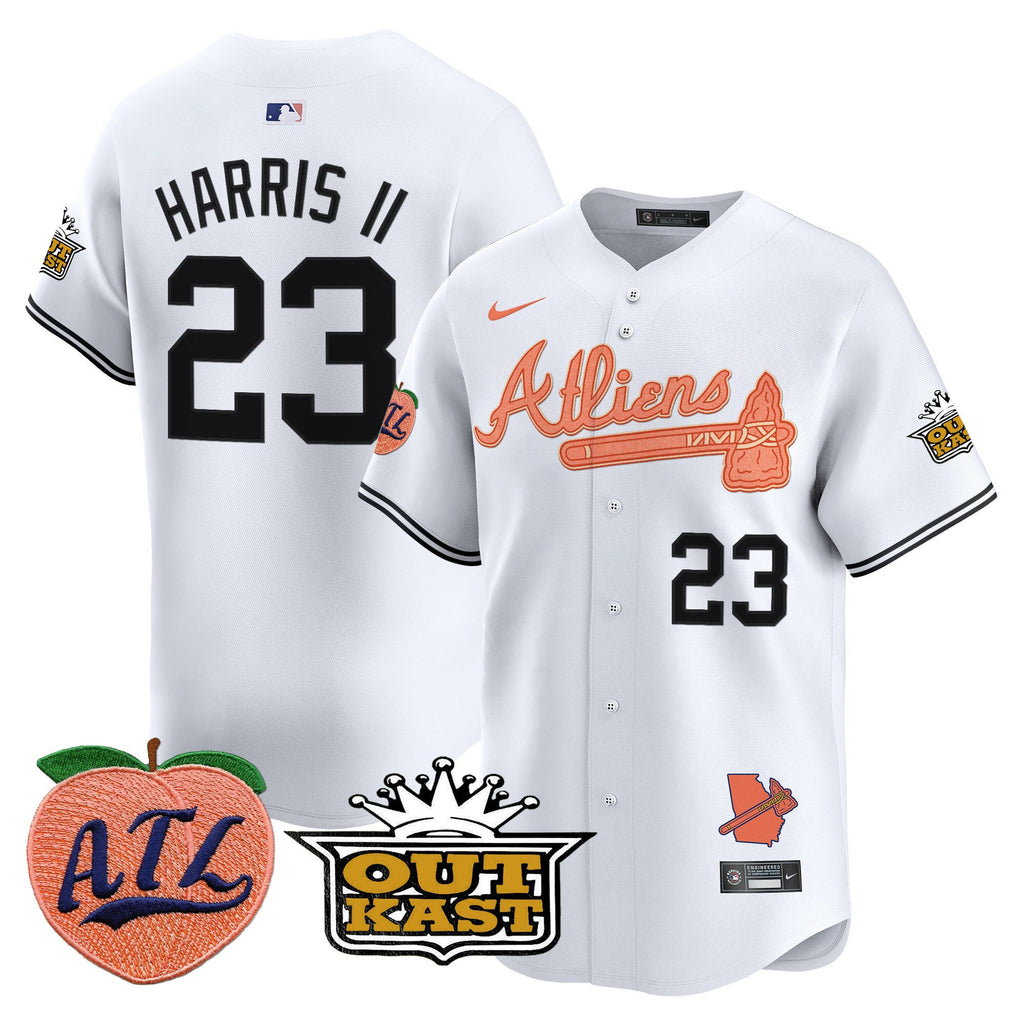 Men's Atlanta Braves Atliens & Peach Vapor Premier Limited Jersey - All Stitched