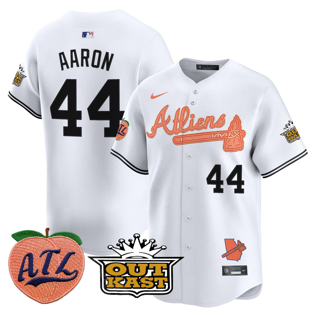 Men's Atlanta Braves Atliens & Peach Vapor Premier Limited Jersey - All Stitched
