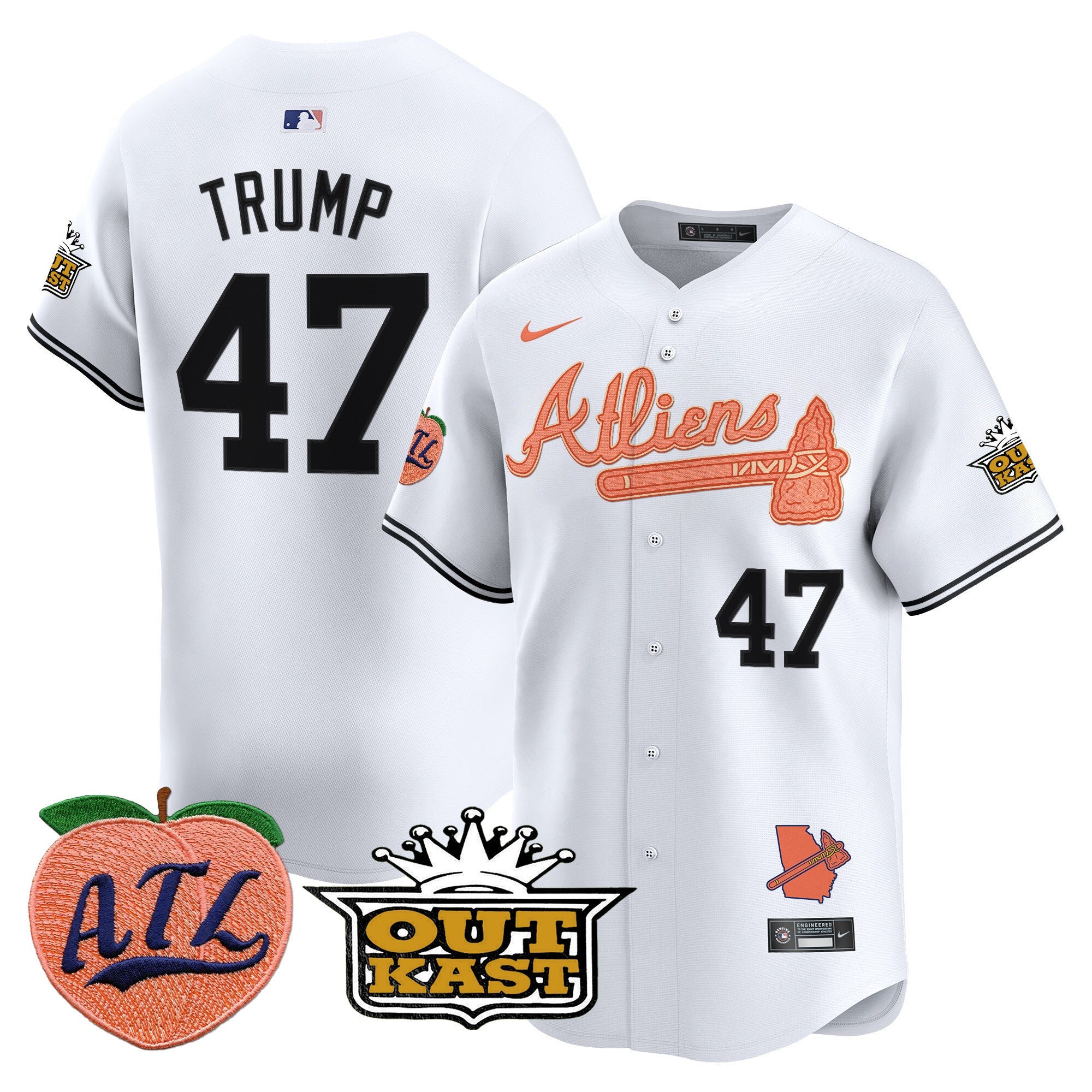Men's Atlanta Braves Atliens & Peach Vapor Premier Limited Jersey - All Stitched