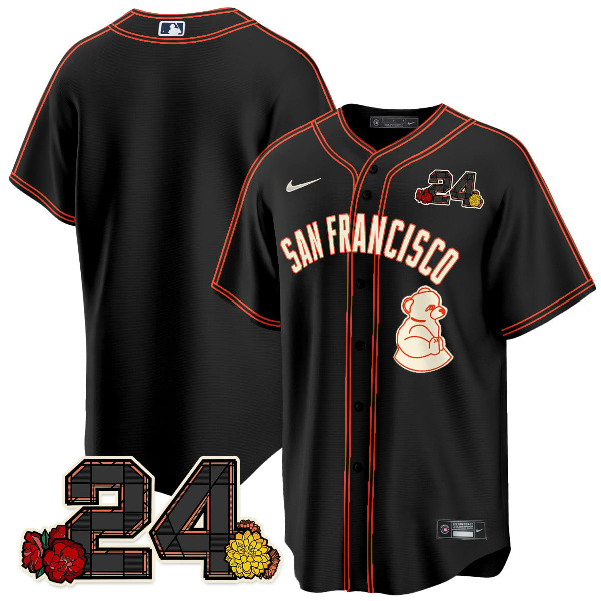 Men's San Francisco Giants 2024 Vapor Premier Limited Jersey - Willie Mays Patch