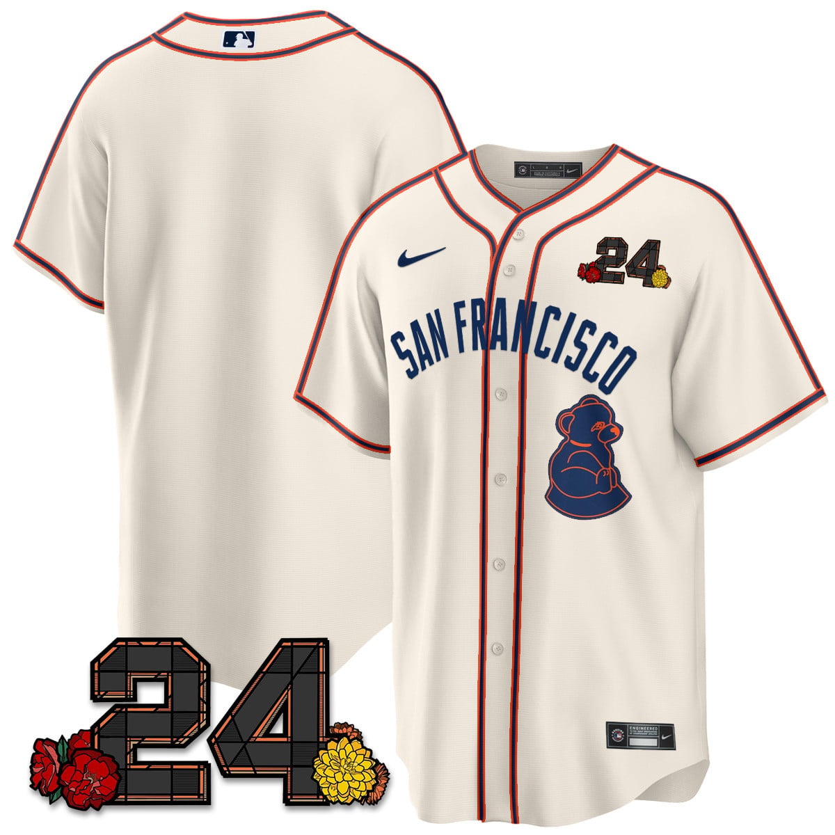 Men's San Francisco Giants 2024 Vapor Premier Limited Jersey - Willie Mays Patch
