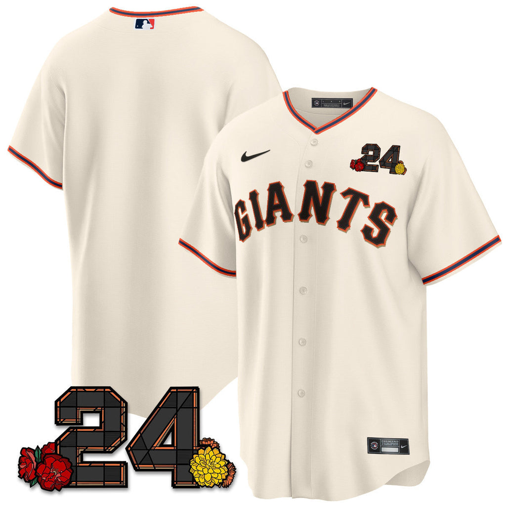 Men's San Francisco Giants 2024 Vapor Premier Limited Jersey - Willie Mays Patch