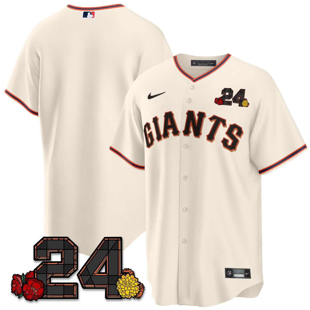 Men's San Francisco Giants 2024 Vapor Premier Limited Jersey - Willie Mays Patch