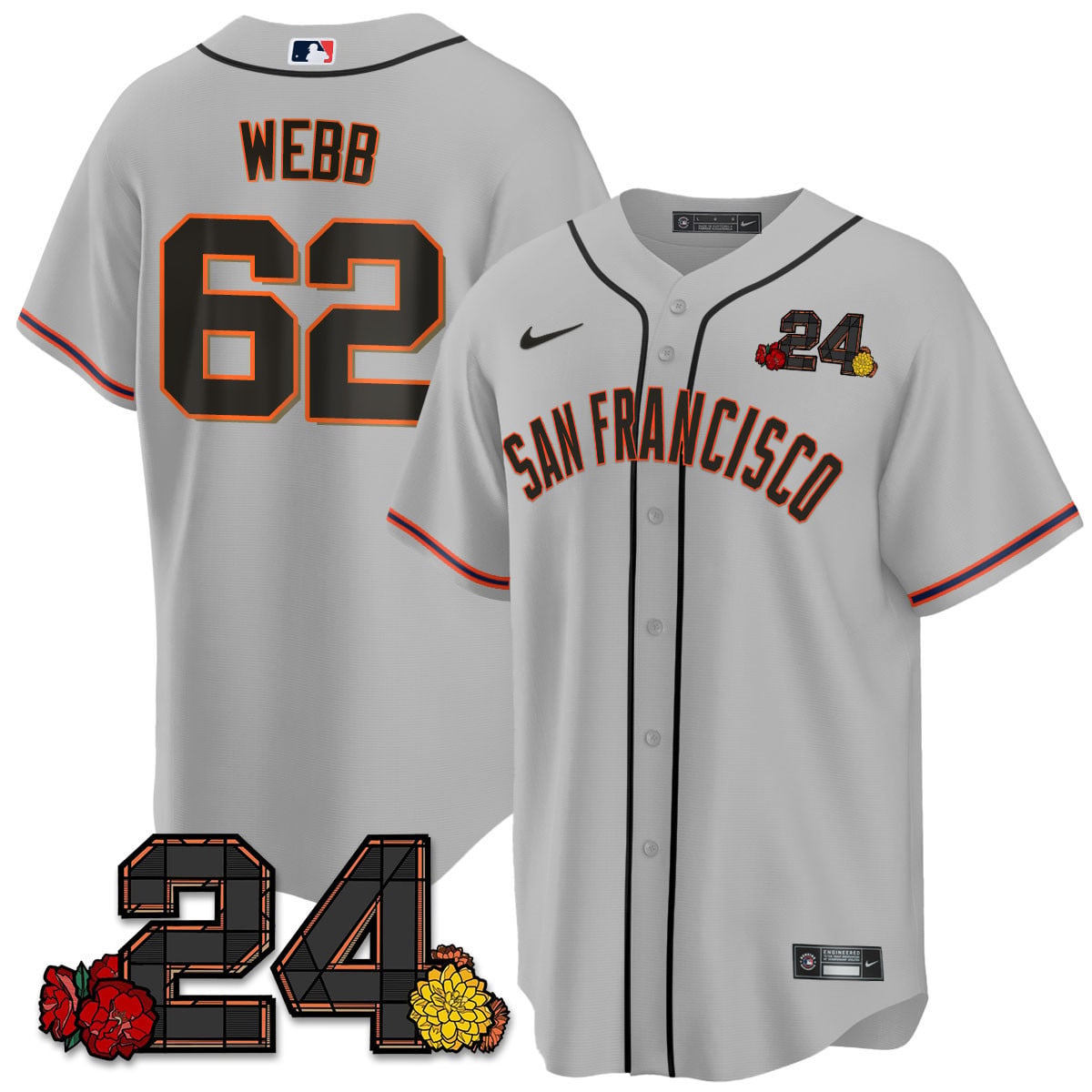 Men's San Francisco Giants 2024 Vapor Premier Limited Jersey - Willie Mays Patch