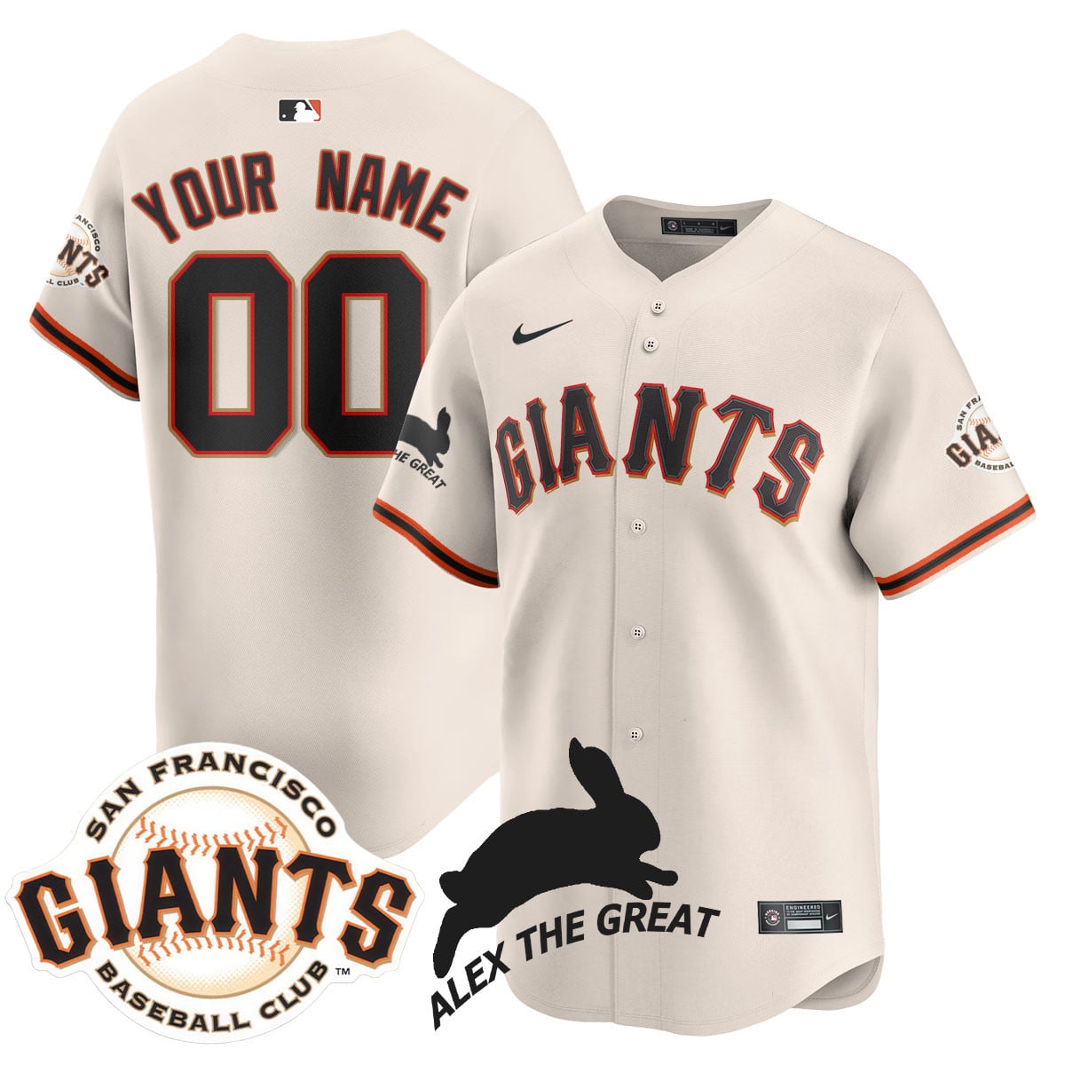 Women's San Francisco Giants "Alex the Great" Rabbit Memories 2025 Jersey - All Stitched