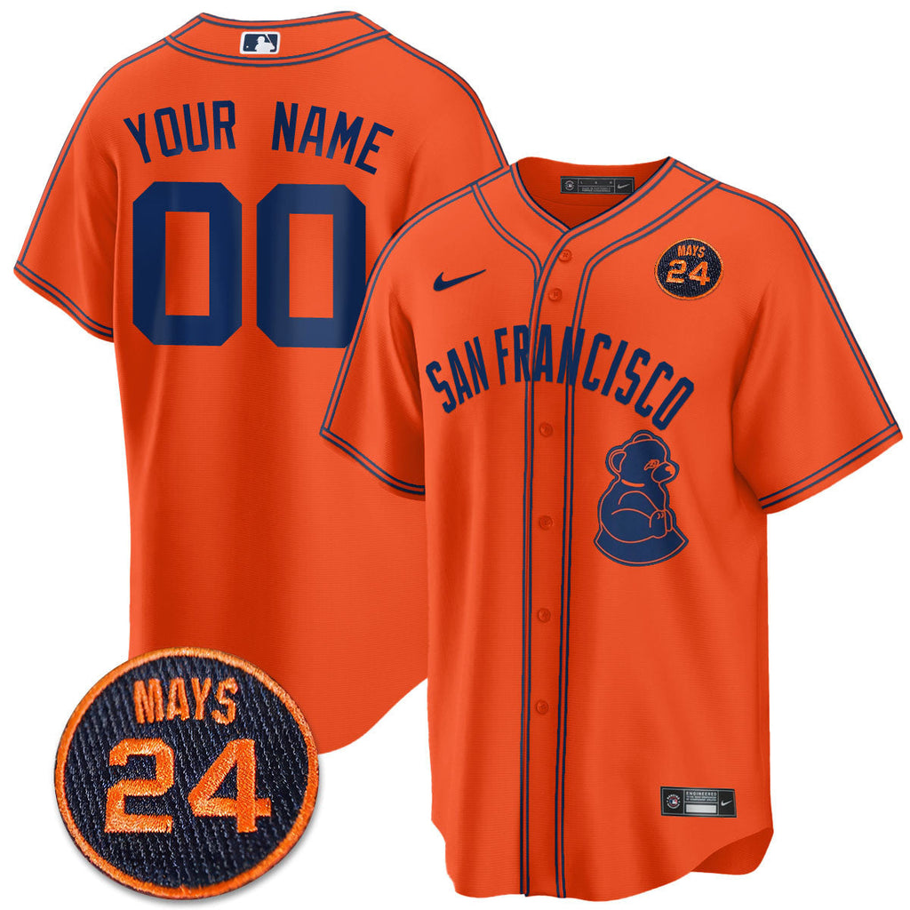 Men's San Francisco Giants 2024 Vapor Premier Limited Jersey N1 - #24 Willie Mays Patch