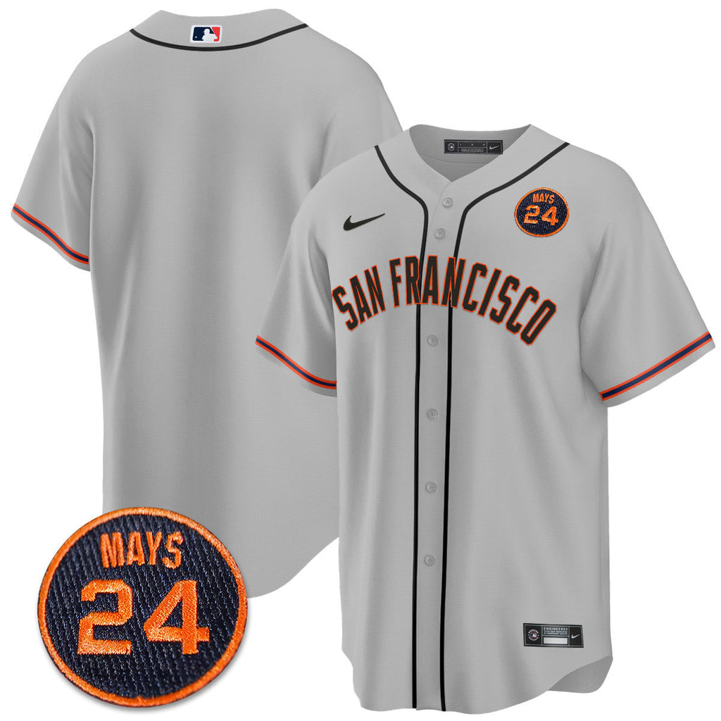 Men's San Francisco Giants 2024 Vapor Premier Limited Jersey N1 - #24 Willie Mays Patch