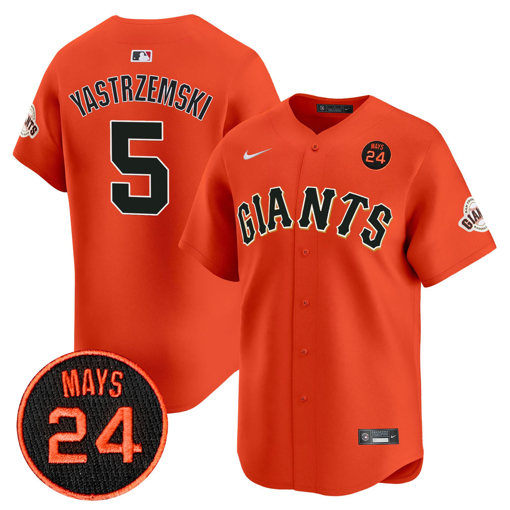 Men's San Francisco Giants 2024 Willie Mays Patch Vapor Premier Limited Jersey V3 - All Stitched