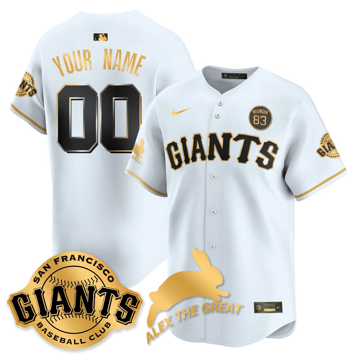 Men's San Francisco Giants "Alex the Great" Rabbit Memories 2025 Jersey - All Stitched